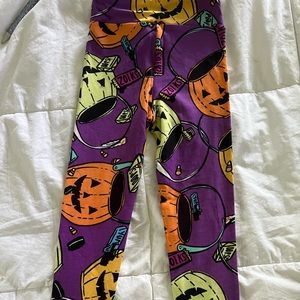 Lularoe Halloween kid size Sm leggings with trick-or-treat pumpkins new no tag